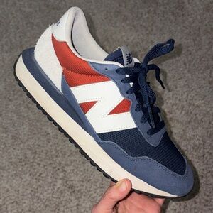 New Balance Men's Navy and Rust Sneakers